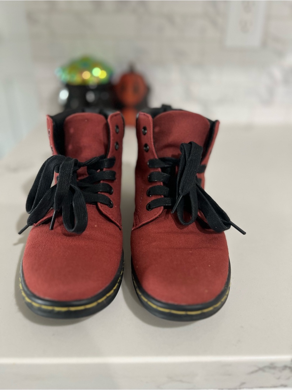 Dr. Martens Shoreditch Canvas Lace-Up Boots with Black Laces